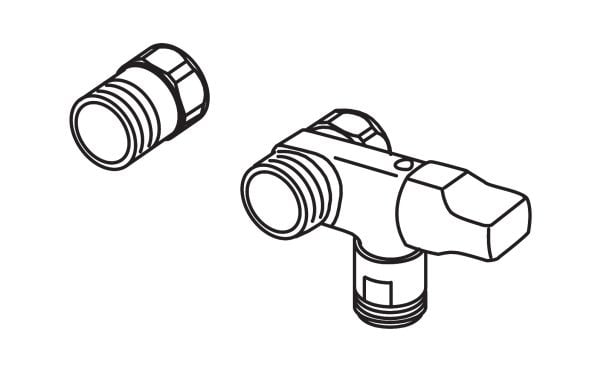 ORAS Krominen sulkuventtiili pesu- tai astianpesukoneelle. 3/4" liitäntä ja 3/4" + 3/4" poisto.