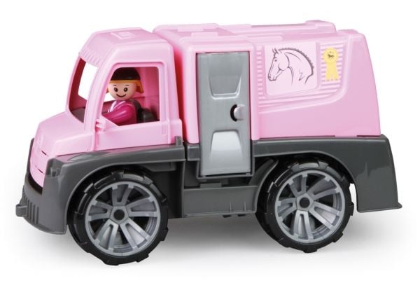 Lena TRUXX 04458, kuorma-auto, hevosvaunut, sisä- ja ulkokäyttöön, 2 vuotta, muovia, musta, harmaa, vaaleanpunainen