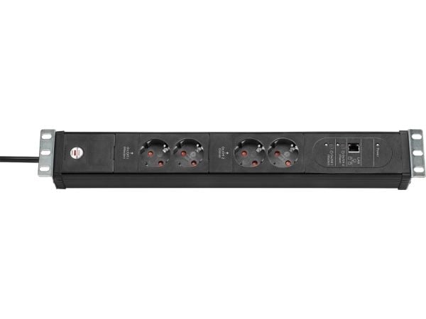 Brennenstuhl 1156057984, 3 m, 4 AC-pistorasia(a), Tyyppi F, IP20, Musta, 16 A