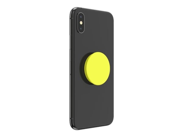 PopSockets PopGrip - Fingergrepp/vikbart ställ för mobiltelefon - neon jolt yellow