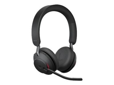Jabra Evolve2 65 MS Stereo - Hodesett - on-ear - Bluetooth - trådløs - USB-A - lydisolerende - svart - med ladestativ - Certified for Microsoft Teams