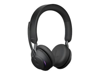 Jabra Evolve2 65 MS Stereo - Hodesett - on-ear - Bluetooth - trådløs - USB-A - lydisolerende - svart - med ladestativ - Certified for Microsoft Teams