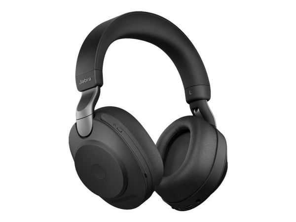 Jabra Evolve2 85 UC Stereo - Headset - fullstorlek - Bluetooth - trådlös, kabelansluten - aktiv brusradering - 3,5 mm kontakt - ljudisolerande - svart