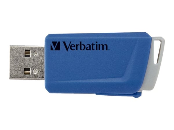 Verbatim Store 'n' Click - USB-flashstasjon - 32 GB - USB 3.2 Gen 1 - blå, rød (en pakke 2)
