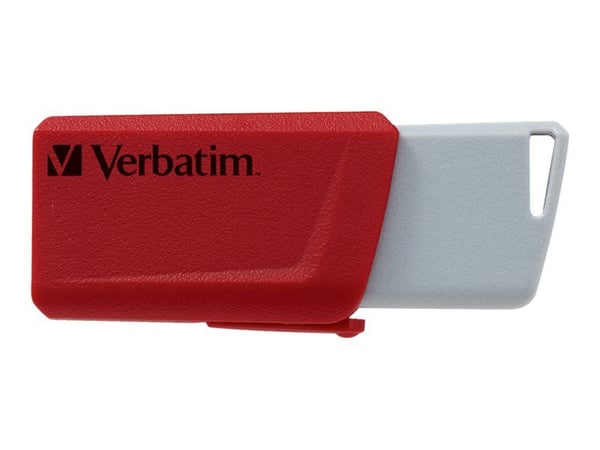 Verbatim Store 'n' Click - USB-flashstasjon - 32 GB - USB 3.2 Gen 1 - blå, rød (en pakke 2)