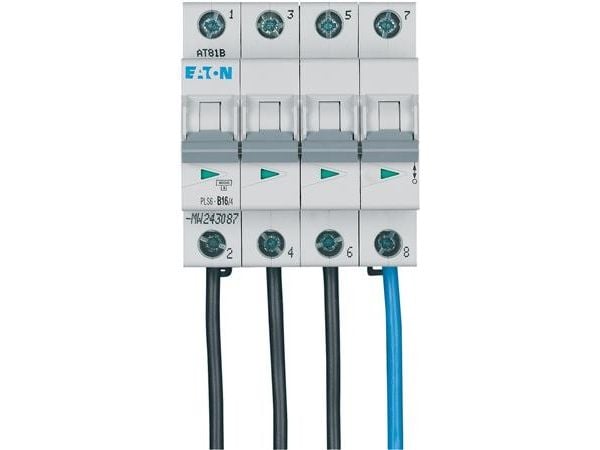 EATON Automaattisulake, 4-napainen, 16A, B-ominaisuus, 6 kA, 230 V, leveys 4 moduulia EATON Automaattisulake, 4-napainen, 16A, B-ominaisuus, 6 kA, 230 V, leveys 4 moduulia
