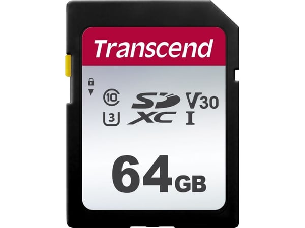 Transcend 300S - Flashminnekort - 64 GB - Video Class V10 / UHS-I U1 / Class10 - SDXC UHS-I