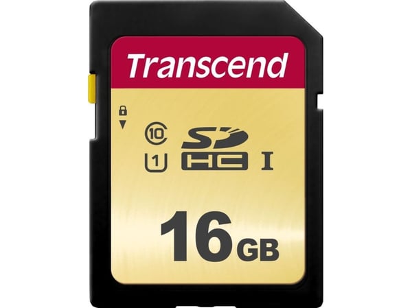 Transcend 500S - Flashminnekort - 16 GB - UHS-I U1 / Class10 - SDHC UHS-I