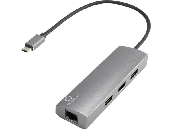 Renkforce RF-3374952, USB 2.0 Type-C, Musta, Harmaa, USB 3.2 Gen 1 (3.1 Gen 1) Type-A, USB, Windows 10, Windows 7, Windows 8, Windows 8.1, Windows ...
