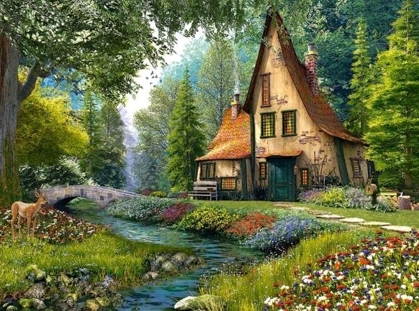 Castorland Toadstool cottage 2000 pcs, 2000 kpl, Maisema, 9 vuosi/vuosia