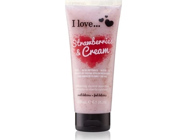 I Love Originals Strawberries & Cream Shower Smoothie berikad med naturliga ingredienser