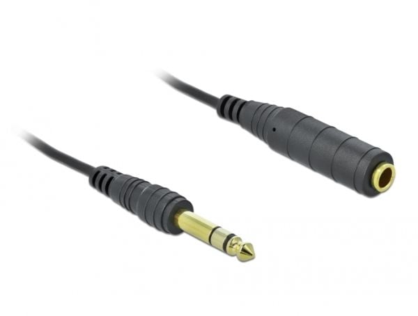 DeLOCK 85938, 6.35mm, Uros, 6.35mm, Naaras, 2 m, Musta