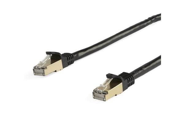 Startech 5m CAT6A Ethernet Cable, 10 Gigabit Shielded Snagless RJ45 100W PoE Patch Cord, CAT 6A 10GbE STP Network Cable w/Strain Relief, Black, UL ...