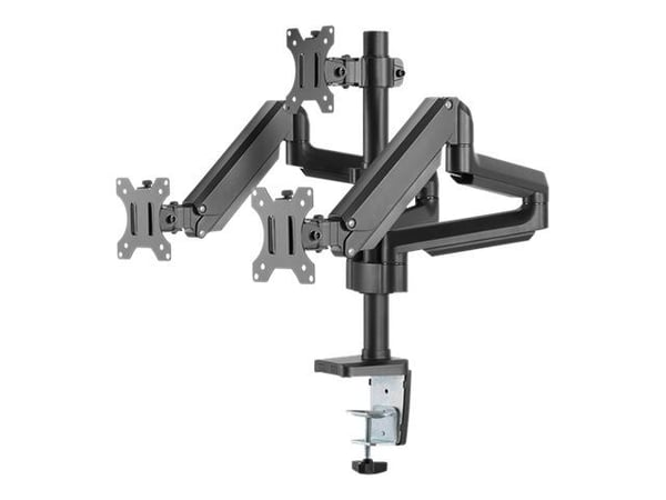 DELTACO ARM-0352 - Monteringssett - justerbar arm - for 3 LCD-skjermer - aluminium - svart - skjermstørrelse: 17"-27" - skrivebordsmonterbar DELTACO ARM-0352 - Monteringssett - justerbar arm - for 3 LCD-skjermer - aluminium - svart - skjermstørrelse: 17"-27" - skrivebordsmonterbar