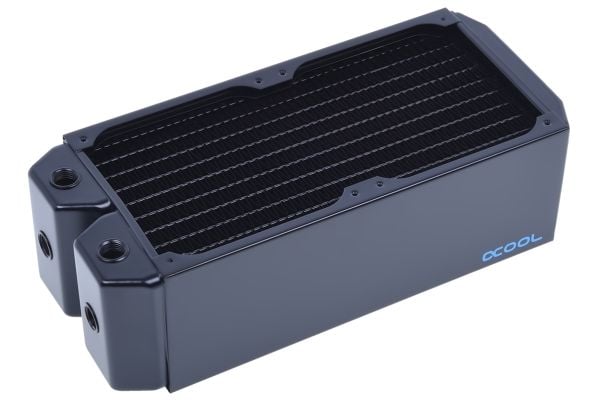 Alphacool NexXxoS Monsta, Radiatorblokk, Kopper, Svart, Grå, 2 stang, 2 vifter, 12 cm