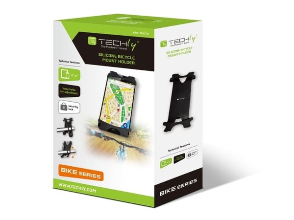 Techly I-SMART-CLIP, Mobiltelefon/smarttelefon, Passiv holder, Sykkel, Sort