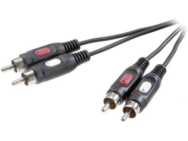 SpeaKa Professional SP-7869760, 2 x RCA, Hankjønn, 2 x RCA, Hankjønn, 0,5 m, Svart
