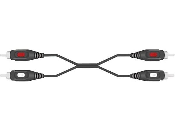 SpeaKa Professional SP-7869760, 2 x RCA, Hankjønn, 2 x RCA, Hankjønn, 0,5 m, Svart