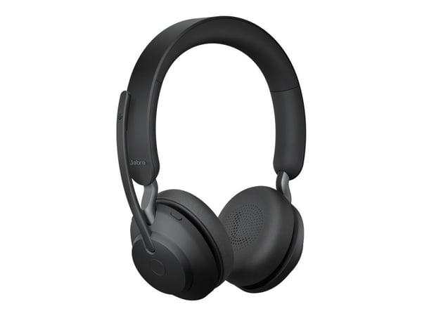 Jabra Evolve2 65 UC Stereo - Hodesett - on-ear - Bluetooth - trådløs - USB-C - lydisolerende - svart - med ladestativ