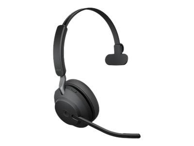 Jabra Evolve2 65 MS Mono - Hodesett - on-ear - konvertibel - Bluetooth - trådløs - USB-A - lydisolerende - svart - Certified for Microsoft Teams