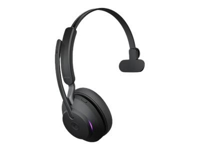 Jabra Evolve2 65 MS Mono - Hodesett - on-ear - konvertibel - Bluetooth - trådløs - USB-A - lydisolerende - svart - Certified for Microsoft Teams