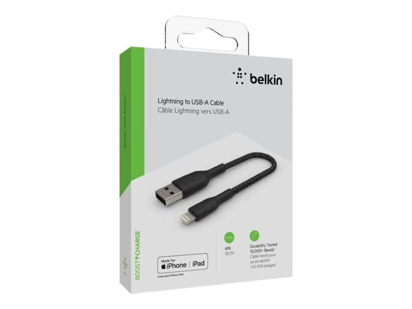 Belkin BoostCharge - Lightning-kabel - Lightning hann til USB hann - 15 cm - svart