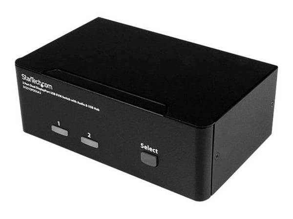 Startech 2-Port DisplayPort KVM Switch - Dual-Monitor - 4K 60 - with Audio & USB Peripheral Support - DP 1.2 - USB Hub (SV231DPDDUA2) - KVM / lyd /...