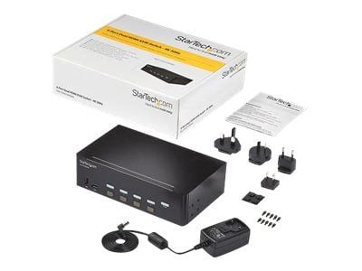 Startech StarTech.com 4-Port Dual Monitor HDMI KVM Switch with Audio & USB 3.0 hub - 4K 30Hz - 4 PC Mac Computer KVM Switch Box for HDMI Display (S...