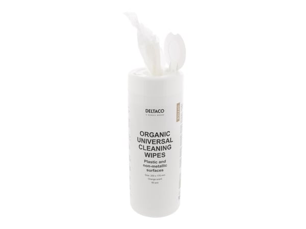 DELTACO Organic Universal - Rengöringsdukar - 60 ark - vit