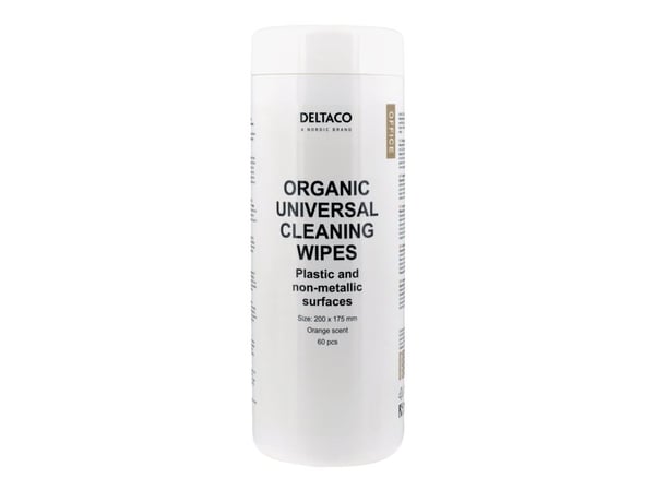 DELTACO Organic Universal - Rengöringsdukar - 60 ark - vit
