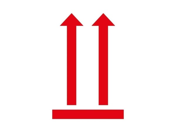 Etiketter Avery 100x74 mm, hvite, med fortrykt symbol 'Denne retningen opp' permanent - (200 stk.)