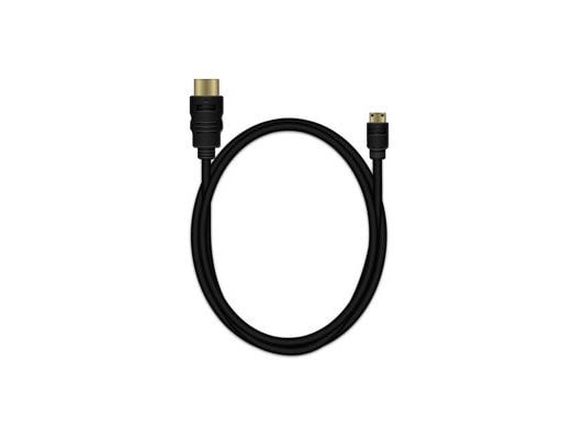 MediaRange - HDMI-kabel med Ethernet - HDMI plugg til 19 pin mini HDMI Type C plugg - 1.5 m - trippel beskyttelse - svart - rund, 4K-støtte