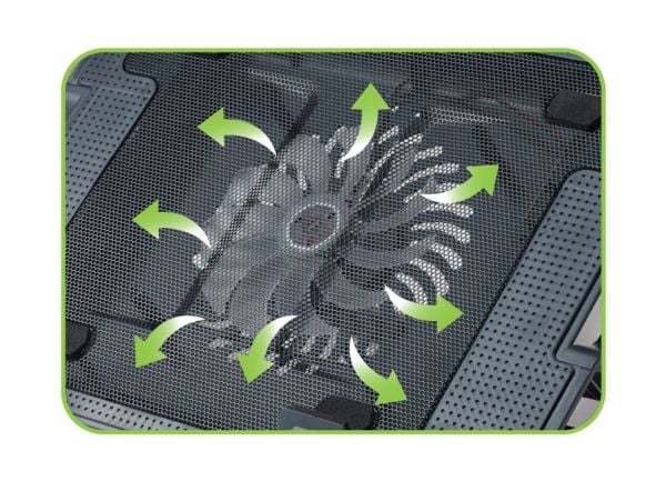 Techly ICOOL-CP12TY, 43,9 cm (17.3"), 1 stykker, 14 cm, 1400 RPM, 6,5 - 45°, Sort