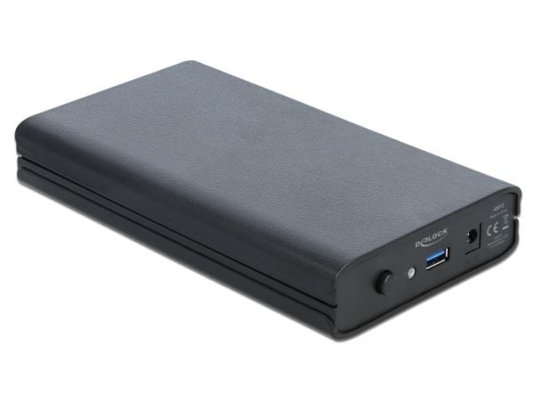 DeLOCK 42612, HDD-kotelo, 3.5", SATA, 5 Gbit/s, USB-liitettävyys, Musta