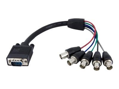 StarTech.com 1 ft. (0.3 m) VGA to BNC Cable - HD15 VGA to 5 BNC - Male/Female - BNC Cable (VGABNCMF1) - VGA-kabel - BNC (hona) till HD-15 (VGA) (ha...