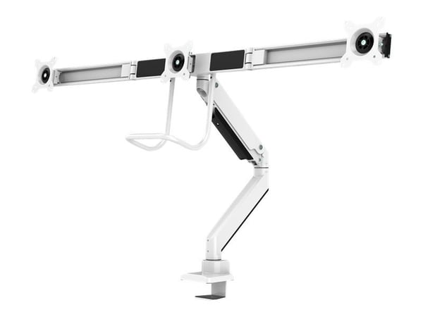 Neomounts NM-D775DX3 - Monteringssett - full bevegelse - for 3 LCD-skjermer - aluminium - hvit - skjermstørrelse: 17"-24" - klemmemonterbar, malje,...