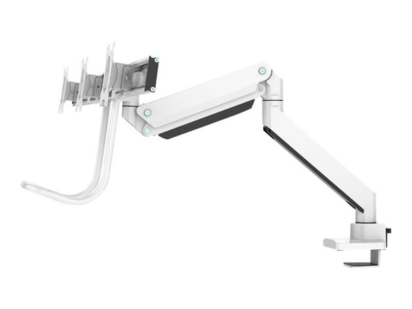 Neomounts NM-D775DX3 - Monteringssett - full bevegelse - for 3 LCD-skjermer - aluminium - hvit - skjermstørrelse: 17"-24" - klemmemonterbar, malje,...