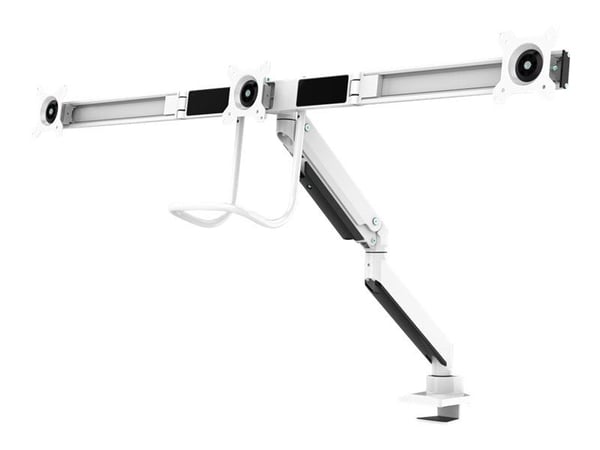 Neomounts NM-D775DX3 - Monteringssett - full bevegelse - for 3 LCD-skjermer - aluminium - hvit - skjermstørrelse: 17"-24" - klemmemonterbar, malje,...