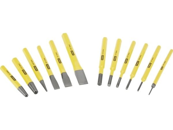 Stanley 4-18-299, Spademeisel, Kromvanadiumstål, Sort, Gult, 220 mm, 1 kg