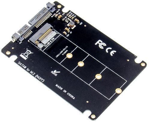 MicroConnect - Uttagbar harddiskramme - M.2 Card - SATA 6Gb/s - svart