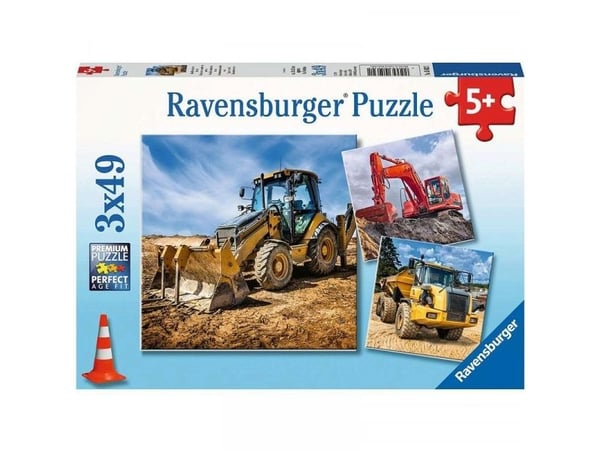 Ravensburger Puzzle 3x49 osaa Rakennuskoneet