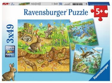 Ravensburger Puslespill 3x49 biter Zwierzece siedlska
