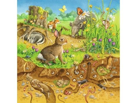 Ravensburger Puslespill 3x49 biter Zwierzece siedlska