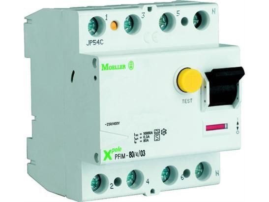 EATON vikavirtasuojakytkin 80A 30mA, 4P, tyyppi A, 72mm leveä