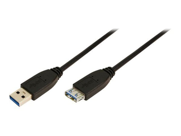 LogiLink - USB forlængerkabel - USB Type A (han) til USB Type A (hun) - USB 3.0 - 3 m - formet - sortti