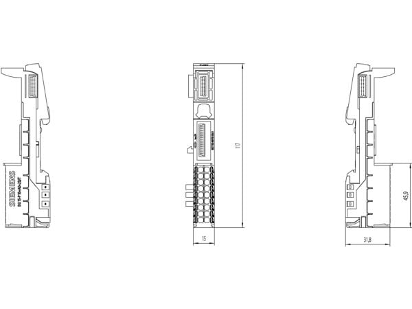 Siemens 6ES7193-6BP00-0DA1, Monivärinen, 48 g, 1 kpl, 45 mm, 28 mm, 122 mm