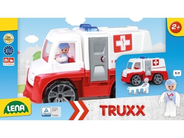 Lena TRUXX 04456, Truck, Ambulance, Inne/Ute, 2 år, Plast, Rød, Hvit