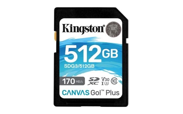 Kingston Canvas Go! Plus - Flashminnekort - 512 GB - Video Class V30 / UHS-I U3 / Class10 - SDXC UHS-I