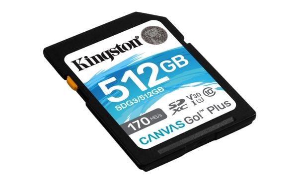 Kingston Canvas Go! Plus - Flashminnekort - 512 GB - Video Class V30 / UHS-I U3 / Class10 - SDXC UHS-I