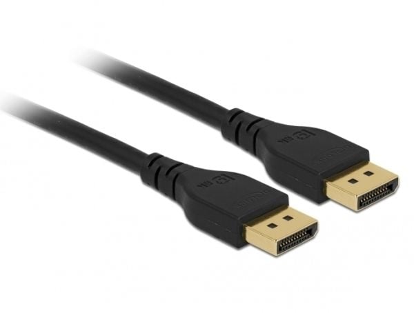 DeLOCK - DisplayPort-kabel - DisplayPort (M) til DisplayPort (M) - DisplayPort 1.4 - 2.0m - 8K-støtte - Svart (85910)
